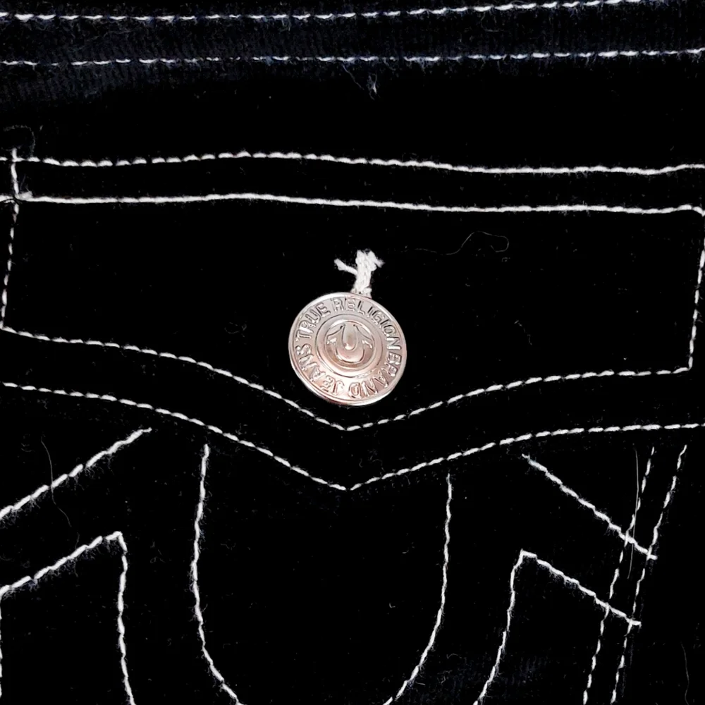 NWT True Religion Girls 14 Slim Black Velveteen Jean - Picture 6 of 6